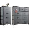 imageWLIVE 4 Drawer and 9 Drawer Dresser Set Dresser for Bedroom Closet Hallway Storage Organizer Unit Dressers ampamp Chests of Drawers with Fabric Bins Dark Grey