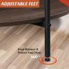 imageWLIVE Round Coffee Table for Living Room 326quot Small Coffee Table with Open Storage Shelf 2Tier Industrial Circle Wood Center Table for Bedroom Home Office Charcoal BlackBrown Walnut