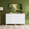 imageWLIVE 6 Drawer Dresser for Bedroom 4724 Wide Wood White Dresser Storage Organizer with Sturdy Metal Handle TV Stand for 55 inch TV Chest of Drawers for Living Room Hallway ClosetWhite