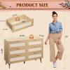 imageWLIVE 6 Drawer Dresser for Bedroom 4724 Wide Wood White Dresser Storage Organizer with Sturdy Metal Handle TV Stand for 55 inch TV Chest of Drawers for Living Room Hallway ClosetLight Oak