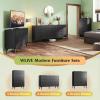 imageWLIVE 6 Drawer Dresser for Bedroom 4724 Wide Wood White Dresser Storage Organizer with Sturdy Metal Handle TV Stand for 55 inch TV Chest of Drawers for Living Room Hallway ClosetBlack