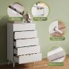 imageWLIVE 6 Drawer Dresser for Bedroom 4724 Wide Wood White Dresser Storage Organizer with Sturdy Metal Handle TV Stand for 55 inch TV Chest of Drawers for Living Room Hallway ClosetWhite