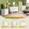 imageWLIVE 6 Drawer Dresser for Bedroom 4724 Wide Wood White Dresser Storage Organizer with Sturdy Metal Handle TV Stand for 55 inch TV Chest of Drawers for Living Room Hallway ClosetWhite