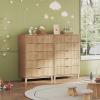 imageWLIVE 6 Drawer Dresser for Bedroom 4724 Wide Wood White Dresser Storage Organizer with Sturdy Metal Handle TV Stand for 55 inch TV Chest of Drawers for Living Room Hallway ClosetLight Oak