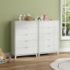imageWLIVE 6 Drawer Dresser for Bedroom 4724 Wide Wood White Dresser Storage Organizer with Sturdy Metal Handle TV Stand for 55 inch TV Chest of Drawers for Living Room Hallway ClosetWhite