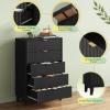 imageWLIVE 6 Drawer Dresser for Bedroom 4724 Wide Wood White Dresser Storage Organizer with Sturdy Metal Handle TV Stand for 55 inch TV Chest of Drawers for Living Room Hallway ClosetBlack