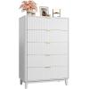 imageWLIVE 6 Drawer Dresser for Bedroom 4724 Wide Wood White Dresser Storage Organizer with Sturdy Metal Handle TV Stand for 55 inch TV Chest of Drawers for Living Room Hallway ClosetWhite