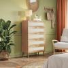imageWLIVE 6 Drawer Dresser for Bedroom 4724 Wide Wood White Dresser Storage Organizer with Sturdy Metal Handle TV Stand for 55 inch TV Chest of Drawers for Living Room Hallway ClosetLight Oak