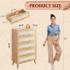 imageWLIVE 6 Drawer Dresser for Bedroom 4724 Wide Wood White Dresser Storage Organizer with Sturdy Metal Handle TV Stand for 55 inch TV Chest of Drawers for Living Room Hallway ClosetLight Oak
