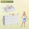 imageWLIVE 6 Drawer Dresser for Bedroom 4724 Wide Wood White Dresser Storage Organizer with Sturdy Metal Handle TV Stand for 55 inch TV Chest of Drawers for Living Room Hallway ClosetWhite