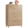 imageWLIVE 6 Drawer Dresser for Bedroom 4724 Wide Wood White Dresser Storage Organizer with Sturdy Metal Handle TV Stand for 55 inch TV Chest of Drawers for Living Room Hallway ClosetLight Oak