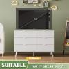imageWLIVE 6 Drawer Dresser for Bedroom 4724 Wide Wood White Dresser Storage Organizer with Sturdy Metal Handle TV Stand for 55 inch TV Chest of Drawers for Living Room Hallway ClosetWhite