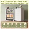 imageWLIVE 6 Drawer Dresser for Bedroom 4724 Wide Wood White Dresser Storage Organizer with Sturdy Metal Handle TV Stand for 55 inch TV Chest of Drawers for Living Room Hallway ClosetWhite
