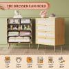 imageWLIVE 6 Drawer Dresser for Bedroom 4724 Wide Wood White Dresser Storage Organizer with Sturdy Metal Handle TV Stand for 55 inch TV Chest of Drawers for Living Room Hallway ClosetLight Oak