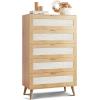imageWLIVE 6 Drawer Dresser for Bedroom 4724 Wide Wood White Dresser Storage Organizer with Sturdy Metal Handle TV Stand for 55 inch TV Chest of Drawers for Living Room Hallway ClosetLight Oak