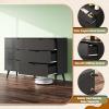 imageWLIVE 6 Drawer Dresser for Bedroom 4724 Wide Wood White Dresser Storage Organizer with Sturdy Metal Handle TV Stand for 55 inch TV Chest of Drawers for Living Room Hallway ClosetBlack