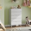 imageWLIVE 6 Drawer Dresser for Bedroom 4724 Wide Wood White Dresser Storage Organizer with Sturdy Metal Handle TV Stand for 55 inch TV Chest of Drawers for Living Room Hallway ClosetWhite