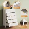 imageWLIVE 6 Drawer Dresser for Bedroom 4724 Wide Wood White Dresser Storage Organizer with Sturdy Metal Handle TV Stand for 55 inch TV Chest of Drawers for Living Room Hallway ClosetWhite