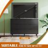 imageWLIVE 6 Drawer Dresser for Bedroom 4724 Wide Wood White Dresser Storage Organizer with Sturdy Metal Handle TV Stand for 55 inch TV Chest of Drawers for Living Room Hallway ClosetBlack
