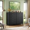 imageWLIVE 6 Drawer Dresser for Bedroom 4724 Wide Wood White Dresser Storage Organizer with Sturdy Metal Handle TV Stand for 55 inch TV Chest of Drawers for Living Room Hallway ClosetBlack