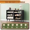 imageWLIVE 6 Drawer Dresser for Bedroom 4724 Wide Wood White Dresser Storage Organizer with Sturdy Metal Handle TV Stand for 55 inch TV Chest of Drawers for Living Room Hallway ClosetBlack