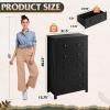 imageWLIVE Farmhouse 6 Drawer Dresser for Bedroom 5307 Wide Wood Dresser Storage Organizer with Double Rustic Handle TV Stand for 60 inch TV Chest of Drawers for Living Room Hallway BrownBlack