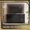 imageWLIVE Farmhouse 6 Drawer Dresser for Bedroom 5307 Wide Wood Dresser Storage Organizer with Double Rustic Handle TV Stand for 60 inch TV Chest of Drawers for Living Room Hallway BrownBlack