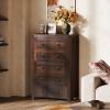 imageWLIVE Farmhouse 6 Drawer Dresser for Bedroom 5307 Wide Wood Dresser Storage Organizer with Double Rustic Handle TV Stand for 60 inch TV Chest of Drawers for Living Room Hallway BrownBrown