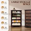 imageWLIVE Farmhouse 6 Drawer Dresser for Bedroom 5307 Wide Wood Dresser Storage Organizer with Double Rustic Handle TV Stand for 60 inch TV Chest of Drawers for Living Room Hallway BrownBrown