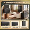 imageWLIVE Farmhouse 6 Drawer Dresser for Bedroom 5307 Wide Wood Dresser Storage Organizer with Double Rustic Handle TV Stand for 60 inch TV Chest of Drawers for Living Room Hallway BrownBlack