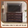 imageWLIVE Farmhouse 6 Drawer Dresser for Bedroom 5307 Wide Wood Dresser Storage Organizer with Double Rustic Handle TV Stand for 60 inch TV Chest of Drawers for Living Room Hallway BrownBrown