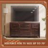 imageWLIVE Farmhouse 6 Drawer Dresser for Bedroom 5307 Wide Wood Dresser Storage Organizer with Double Rustic Handle TV Stand for 60 inch TV Chest of Drawers for Living Room Hallway BrownBrown