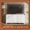 imageWLIVE Farmhouse 6 Drawer Dresser for Bedroom 5307 Wide Wood Dresser Storage Organizer with Double Rustic Handle TV Stand for 60 inch TV Chest of Drawers for Living Room Hallway BrownWhite