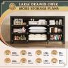 imageWLIVE Farmhouse 6 Drawer Dresser for Bedroom 5307 Wide Wood Dresser Storage Organizer with Double Rustic Handle TV Stand for 60 inch TV Chest of Drawers for Living Room Hallway BrownBlack
