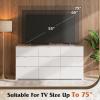 imageWLIVE LED Dresser for Bedroom Tall Wood Dresser with 4 Drawers and Open Shelf Chest of Drawers with Charging Station and LED Lights for Living Room Hallway Closet Rustic BrownWhite