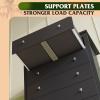 imageWLIVE LED Dresser for Bedroom Tall Wood Dresser with 4 Drawers and Open Shelf Chest of Drawers with Charging Station and LED Lights for Living Room Hallway Closet Rustic BrownBlack