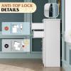 imageWLIVE LED Dresser for Bedroom Tall Wood Dresser with 4 Drawers and Open Shelf Chest of Drawers with Charging Station and LED Lights for Living Room Hallway Closet Rustic BrownWhite