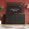 imageWLIVE LED Dresser for Bedroom Tall Wood Dresser with 4 Drawers and Open Shelf Chest of Drawers with Charging Station and LED Lights for Living Room Hallway Closet Rustic BrownBlack