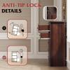 imageWLIVE LED Dresser for Bedroom Tall Wood Dresser with 4 Drawers and Open Shelf Chest of Drawers with Charging Station and LED Lights for Living Room Hallway Closet Rustic BrownBrown
