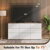 imageWLIVE LED Dresser for Bedroom Tall Wood Dresser with 4 Drawers and Open Shelf Chest of Drawers with Charging Station and LED Lights for Living Room Hallway Closet Rustic BrownGrey Oak