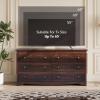 imageWLIVE LED Dresser for Bedroom Tall Wood Dresser with 4 Drawers and Open Shelf Chest of Drawers with Charging Station and LED Lights for Living Room Hallway Closet Rustic BrownBrown