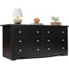 imageWLIVE LED Dresser for Bedroom Tall Wood Dresser with 4 Drawers and Open Shelf Chest of Drawers with Charging Station and LED Lights for Living Room Hallway Closet Rustic BrownBlack