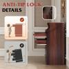imageWLIVE LED Dresser for Bedroom Tall Wood Dresser with 4 Drawers and Open Shelf Chest of Drawers with Charging Station and LED Lights for Living Room Hallway Closet Rustic BrownBrown
