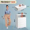 imageWLIVE LED Dresser for Bedroom Tall Wood Dresser with 4 Drawers and Open Shelf Chest of Drawers with Charging Station and LED Lights for Living Room Hallway Closet Rustic BrownWhite