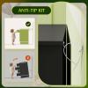 imageWLIVE LED Dresser for Bedroom Tall Wood Dresser with 4 Drawers and Open Shelf Chest of Drawers with Charging Station and LED Lights for Living Room Hallway Closet Rustic BrownBlack