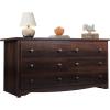 imageWLIVE LED Dresser for Bedroom Tall Wood Dresser with 4 Drawers and Open Shelf Chest of Drawers with Charging Station and LED Lights for Living Room Hallway Closet Rustic BrownBrown