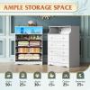 imageWLIVE LED Dresser for Bedroom Tall Wood Dresser with 4 Drawers and Open Shelf Chest of Drawers with Charging Station and LED Lights for Living Room Hallway Closet Rustic BrownWhite