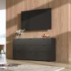 imageWLIVE LED Dresser for Bedroom Tall Wood Dresser with 4 Drawers and Open Shelf Chest of Drawers with Charging Station and LED Lights for Living Room Hallway Closet Rustic BrownBlack