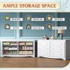 imageWLIVE LED Dresser for Bedroom Tall Wood Dresser with 4 Drawers and Open Shelf Chest of Drawers with Charging Station and LED Lights for Living Room Hallway Closet Rustic BrownWhite