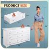 imageWLIVE LED Dresser for Bedroom Tall Wood Dresser with 4 Drawers and Open Shelf Chest of Drawers with Charging Station and LED Lights for Living Room Hallway Closet Rustic BrownWhite